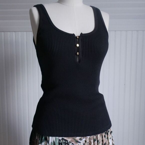 Nation LTD. Los Angeles black ribbed knit tanktop - Picture 1 of 8